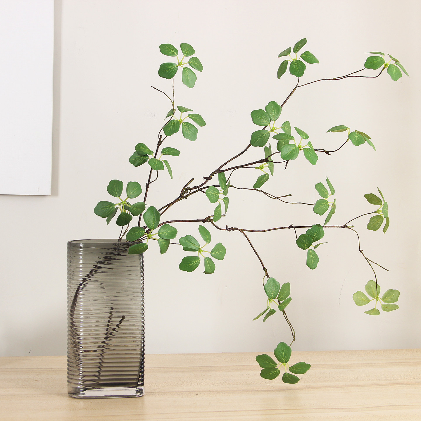 小清新观音莲仿真绿叶藤蔓枝条北欧简约家居摆件客厅玄关装饰品