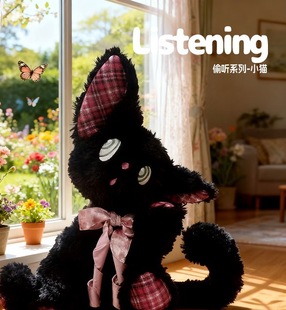 新款偷听小猫毛绒玩具可爱猫猫玩偶公仔睡觉抱枕娃娃女孩生日礼物