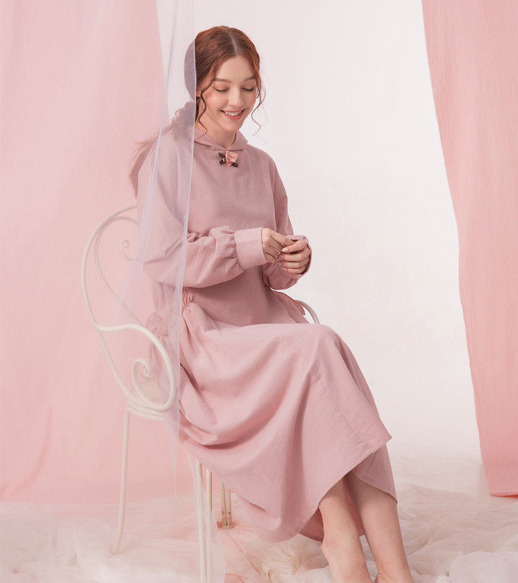 女士长款休闲风可外穿孕妇家居服