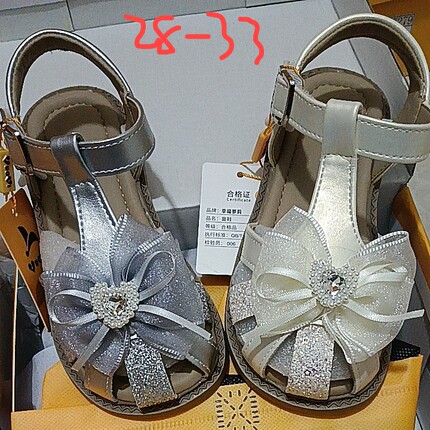 幸福萝莉品牌童鞋夏新女童好看亮面皮面防水公主凉鞋女童洋气包头