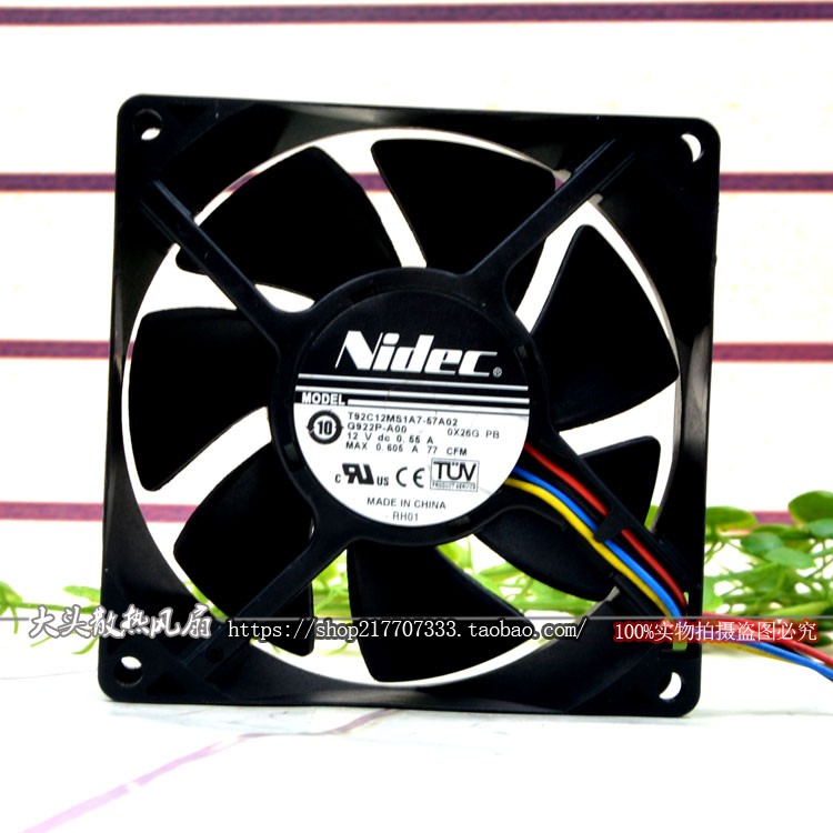 原装Nidec T92C12MS1A7-57A02 12V 0.55A 服务器风扇G922P 9032
