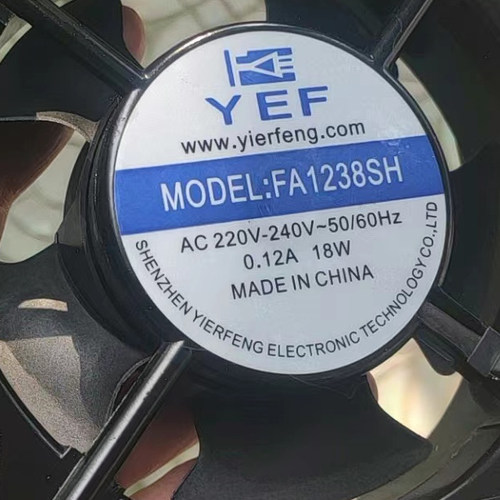 YEF FA1238SH AC 220V 0.12A 18W 120x120x38mm 12厘米交流散热风