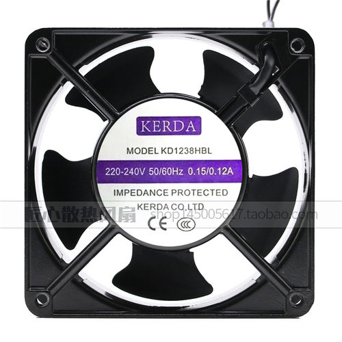 kerda科尔达 KD1238HBL/HSL 220V 0.15A/0.12A 12038机柜散热风扇