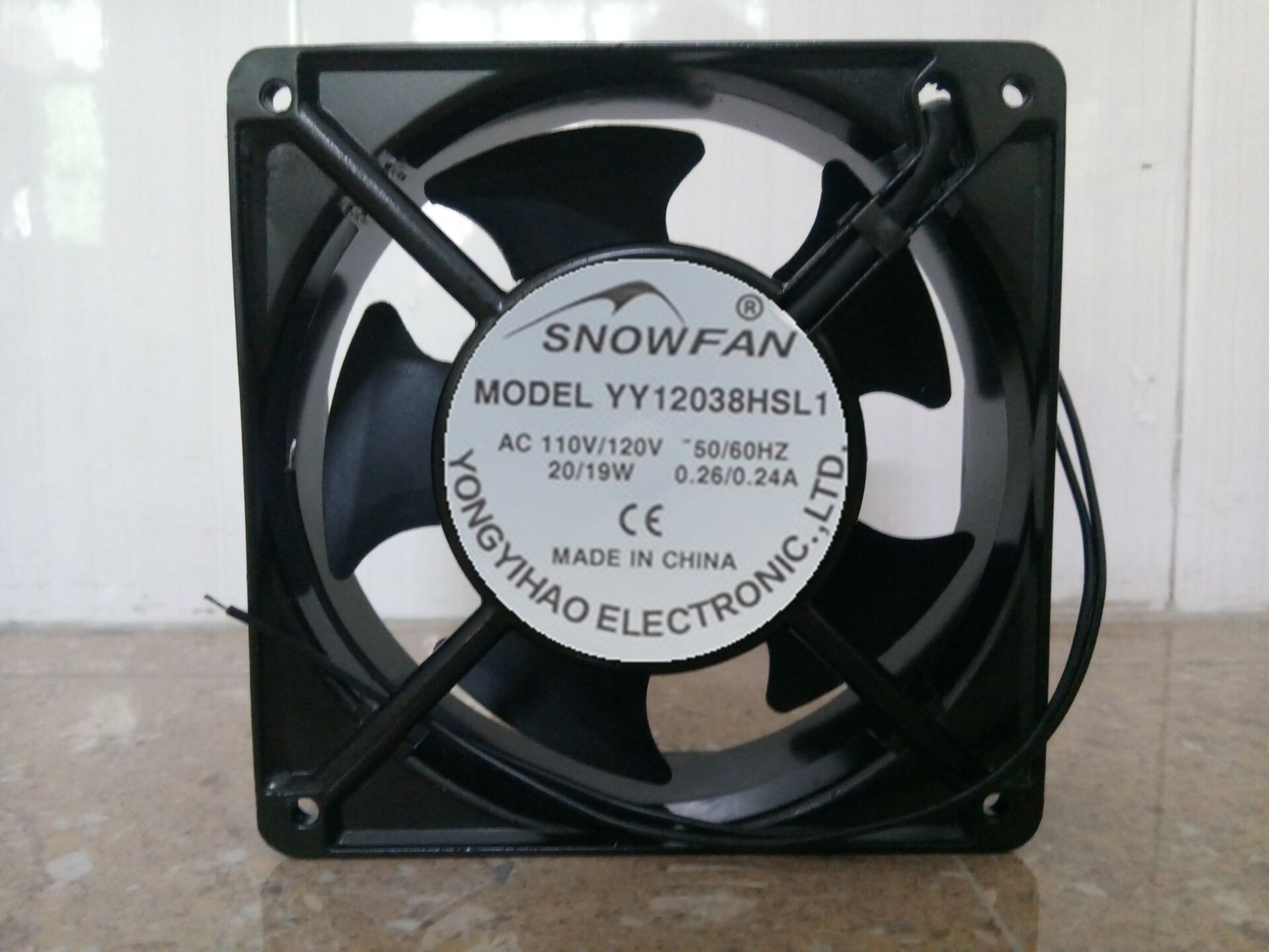 SNOWFAN YY12038HSL1 AC 110/120V 20/19W 0.26/0.24A 12CM 风扇