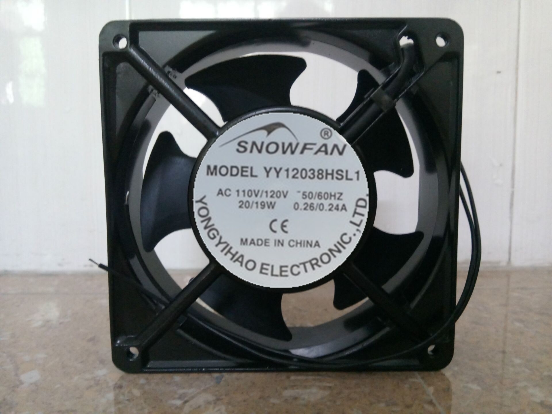 SNOWFAN YY12038HSL1 AC 110/120V 20/19W 0.26/0.24A 12CM风扇