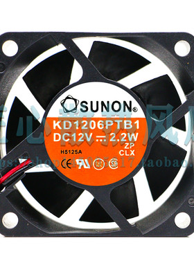 SUNON KD1206PTB1 DC 12V 2.2W 60x60x25mm 6厘米散热风扇