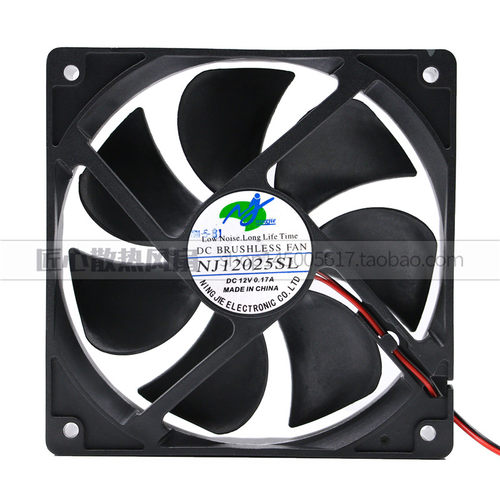 NJ12025SL DC 12V 0.17A 120x120x25mm 12厘米散热风扇