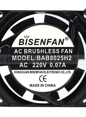 BISENFAN BAB8025H2 AC 220V 0.07A 80x80x25mm散热风扇