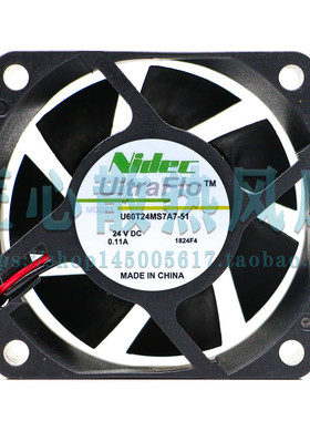 现货原装日本NIDEC U60T24MS7A7-51 6025 6CM 24V 0.11A静音风扇