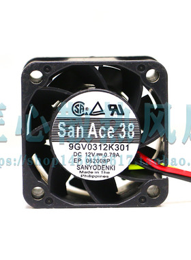 三洋 9GV0312K301 DC 12V 0.79A 38x28mm 3.8厘米散热直流风扇