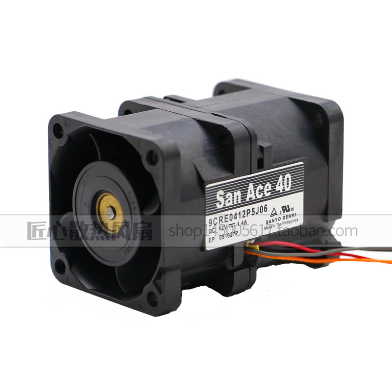 4CM 4056 12V1.4A金属耐高温油冷涡轮增压暴力双电机散热风扇