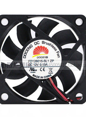 原装DOCENG 6015 FD126015-SL1 ZP DC12V 0.13A 静音散热风扇