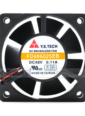 全新 元山 Y.S.TECH FD486025EB 6025 6CM 48V 0.11A 3线散热风扇