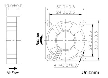 SYMBANG D3010V5HB(N1) DC 5V 0.16A 3厘米直流散热风扇