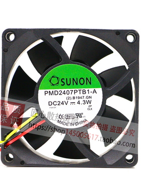 原装 SUNON PMD2407PTB1-A 24V 4.3W 7CM 7025 3线变频器散热风扇