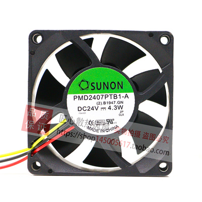 原装 SUNON PMD2407PTB1-A 24V 4.3W 7CM 7025 3线变频器散热风扇