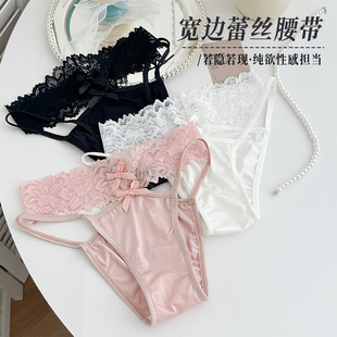 少女蕾丝花朵纯欲低腰三角裤 轻薄透气镂空蝴蝶结氛围感女生内裤