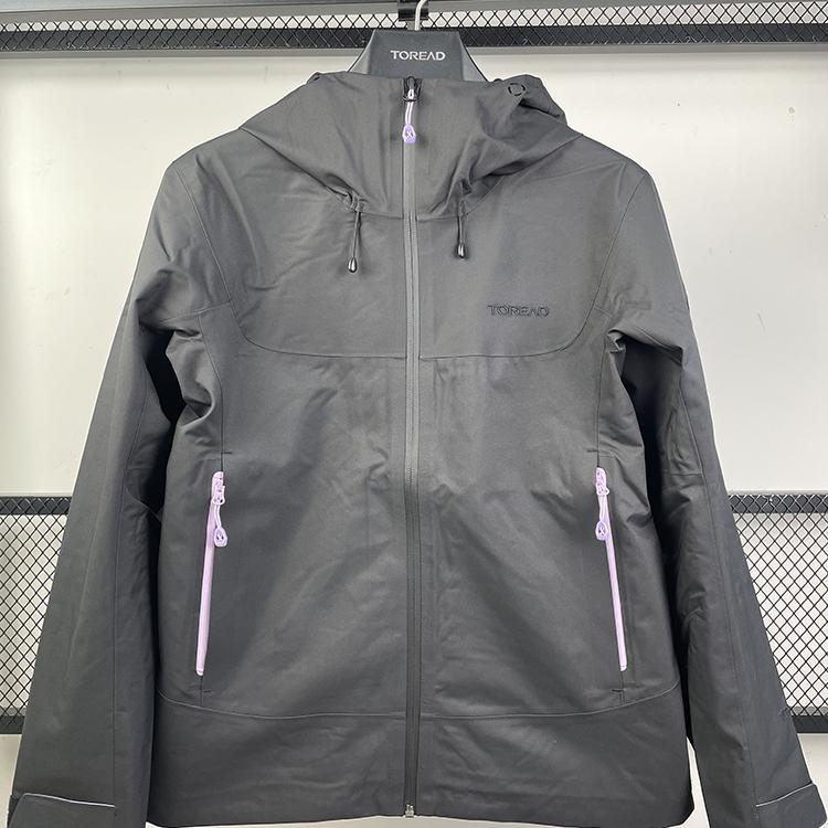 探路者单层冲锋衣2024秋冬新款女式防水防风雨外套