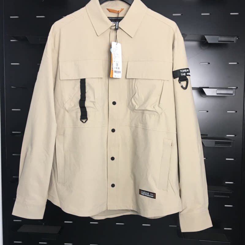 探路者衬衫男 24春夏户外休闲透气弹力防泼水工装外套TAEECM81307