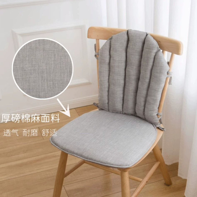 餐椅坐垫实木椅子办公室加厚海绵垫子靠背棉麻可拆洗马蹄形软坐垫