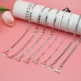 金属肩带内衣隐形带文胸带双肩可调节新款 链条内衣带双排隐形肩带