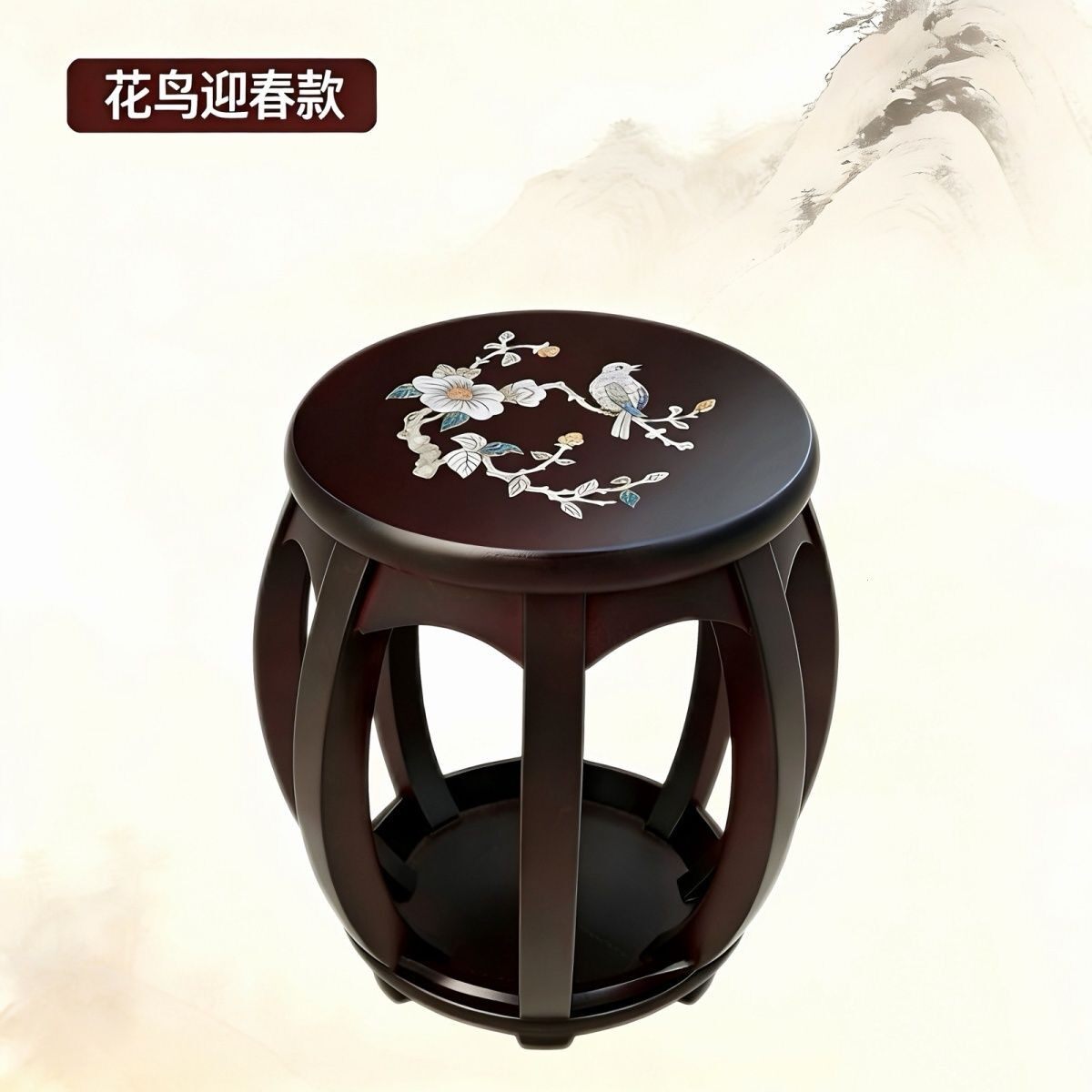 实木高端古筝凳子中式圆凳化妆凳仿古大气耐用结实日常琴凳