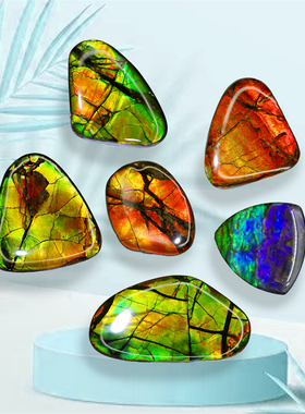 BC3加拿大斑彩石斑彩螺石梦幻炫彩天然彩色宝石吊坠18k金定制新品