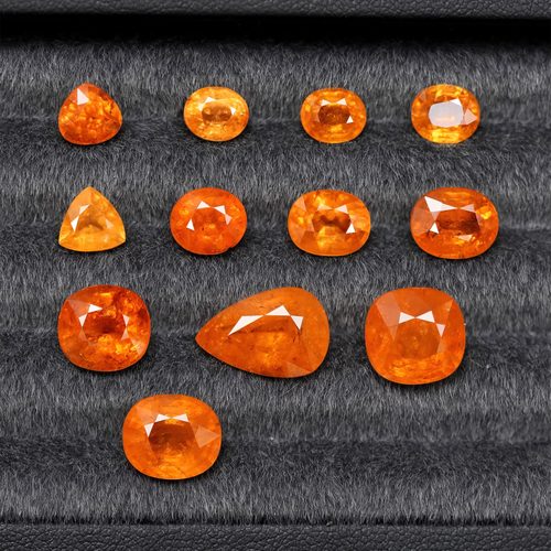 FD5天然芬达石榴石彩色宝石18K金高端设计镶嵌戒指吊坠耳钉新品女