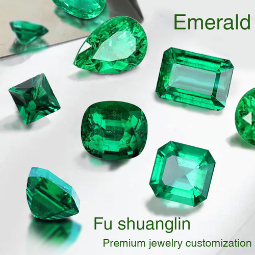 Z4天然祖母绿赞比亚刻面精品18k金钻石高端镶嵌戒指吊坠耳钉新品