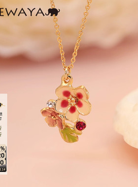 OSEWAYA少女花朵风细森系项链