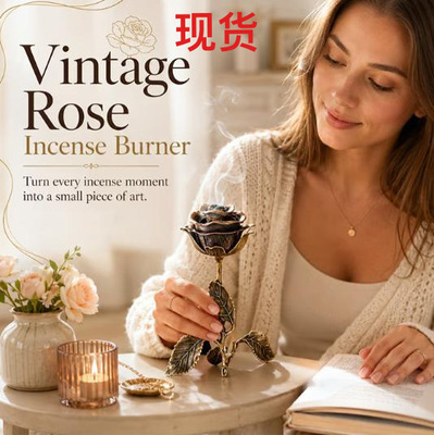 跨境新品Antique Rose-Scented Incense Burner复古玫瑰香炉