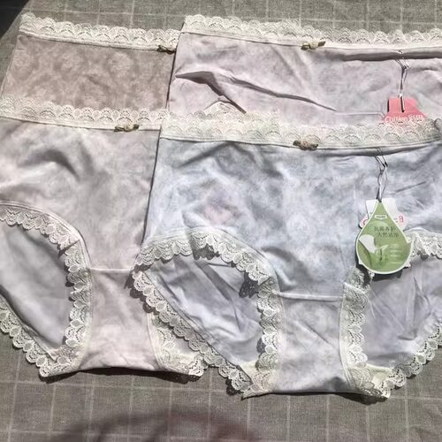 彩田4条冰丝蕾丝女内裤速干丝滑