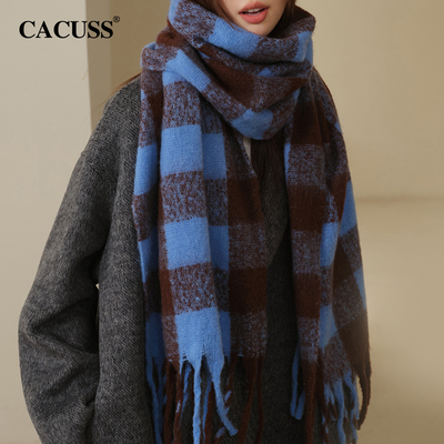CACUSS围巾冬季女2024新款格子