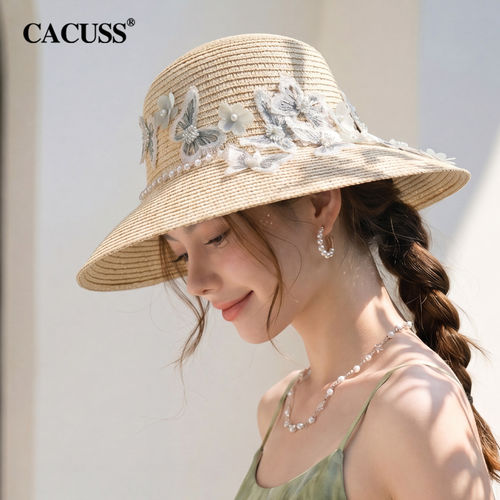 CACUSS夏季大檐显脸小防晒草帽