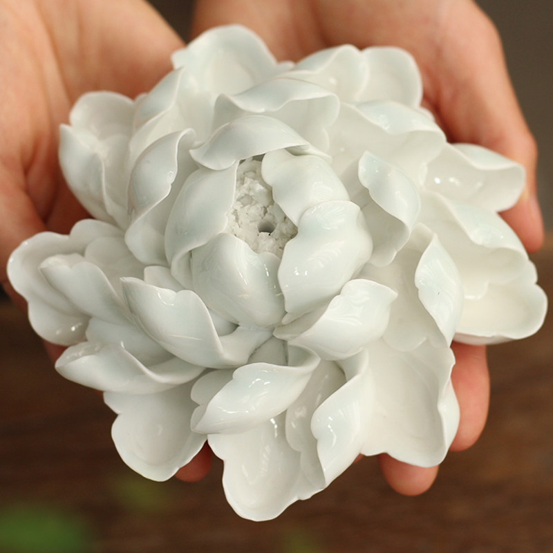 手工捏制牡丹陶瓷线香香插香薰配件中式摆件景德镇手工居家香座,家居饰品,香托/香盘/香座/香插,淘宝优惠券,粉丝福利购,淘宝优惠卷