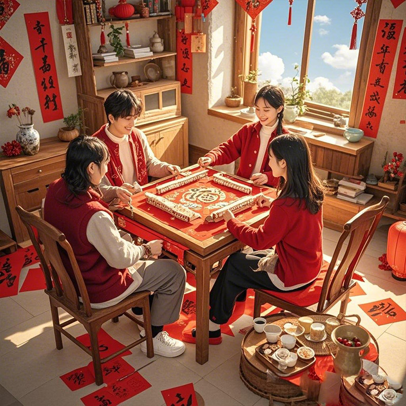 麻将牌家用手搓麻雀大号四川玉石高颜值红中精品带盒中号108张