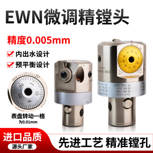 EWN微调精镗刀头高精度内孔出水