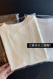 T恤女士2023春季 新 日本三醋酸百搭寬松顯瘦圓領純色短袖 高端輕奢