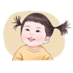手绘头像定制设计宝宝儿童婴儿画真人照片转卡通漫画情侣画像 q版
