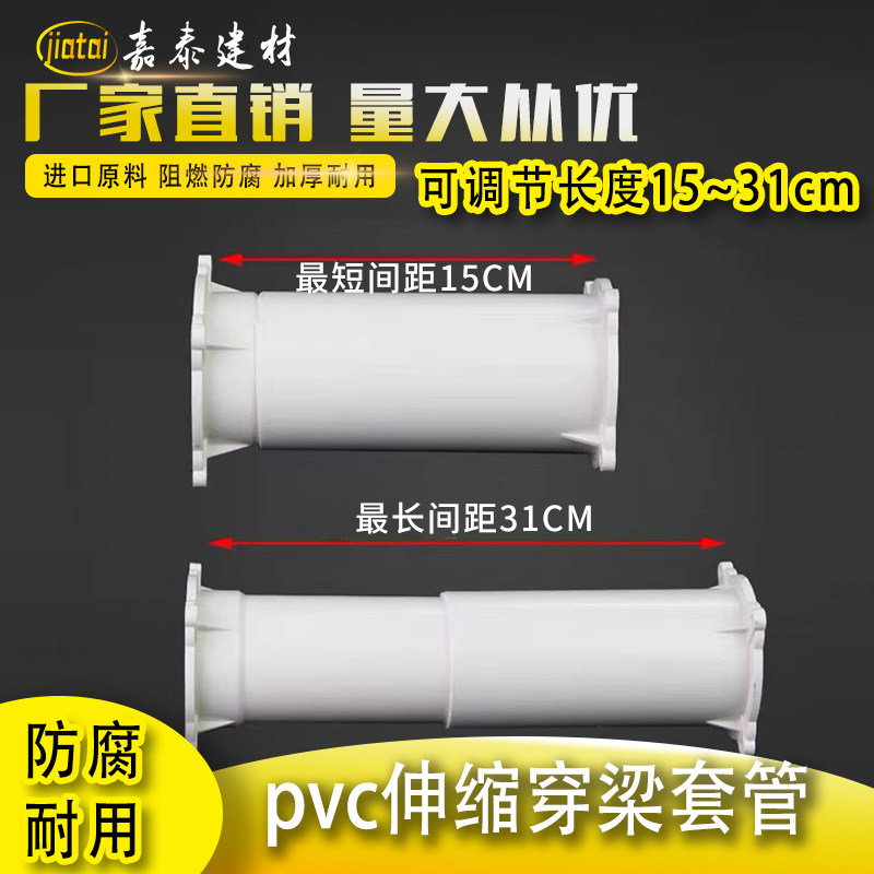 PVC过梁套管预埋穿墙伸缩套节过墙定位器安装梁上定位卡50 75 110