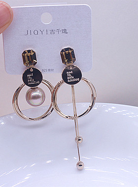 AB款大圈圈银针耳钉耳环女新款爆款高级感秋冬复古夸张咖金色耳圈