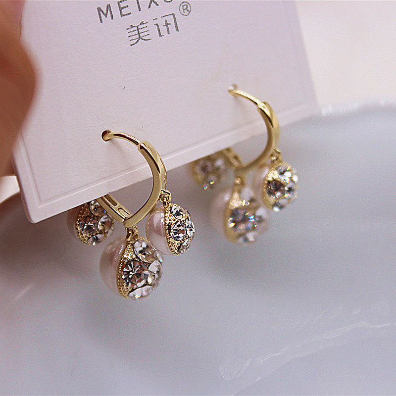 双面水晶珍珠流苏高档耳环女小耳坠精致超仙气质欧美大牌耳扣耳环,饰品/流行首饰/时尚饰品新,耳环,淘宝优惠券,粉丝福利购,淘宝优惠卷