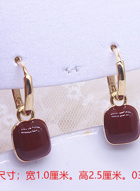 秋冬红豆耳环女新年耳钩耳扣新款爆款轻奢高级感红色耳饰小众气质