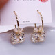 高级感几何银针水晶耳环女韩国气质长款 潮 镶钻网红耳饰2025年新款