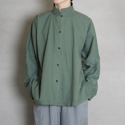 青山渐汉服明制立领衫弓袋袖