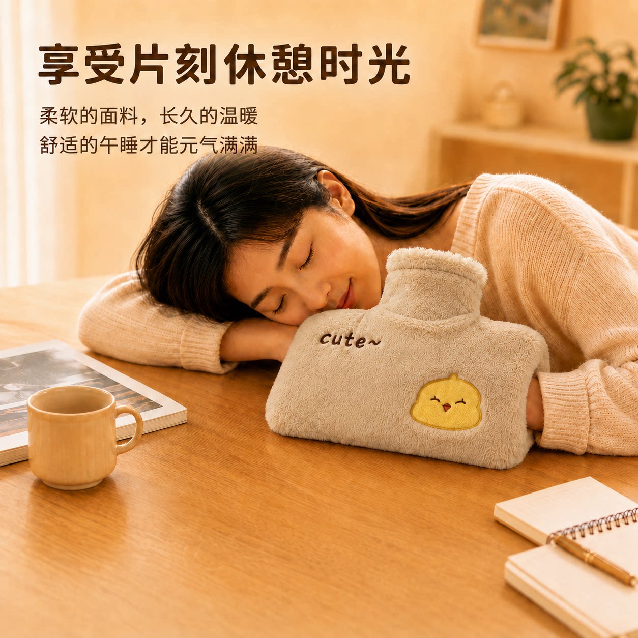 双插手热水袋注水插手可爱暖水袋热水袋