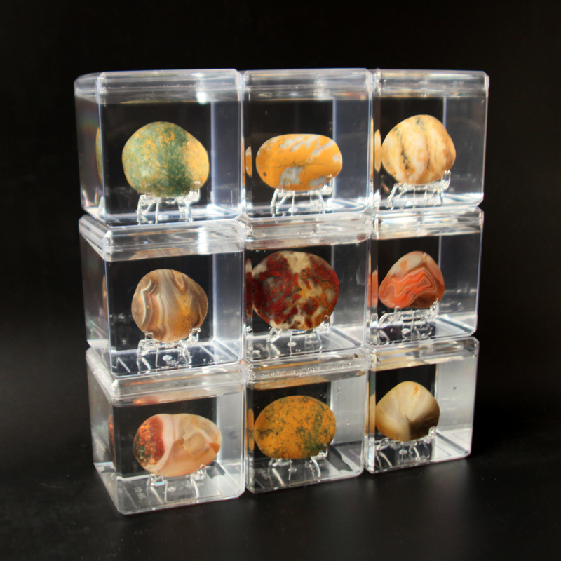 雨花石九宫格透明展示盒