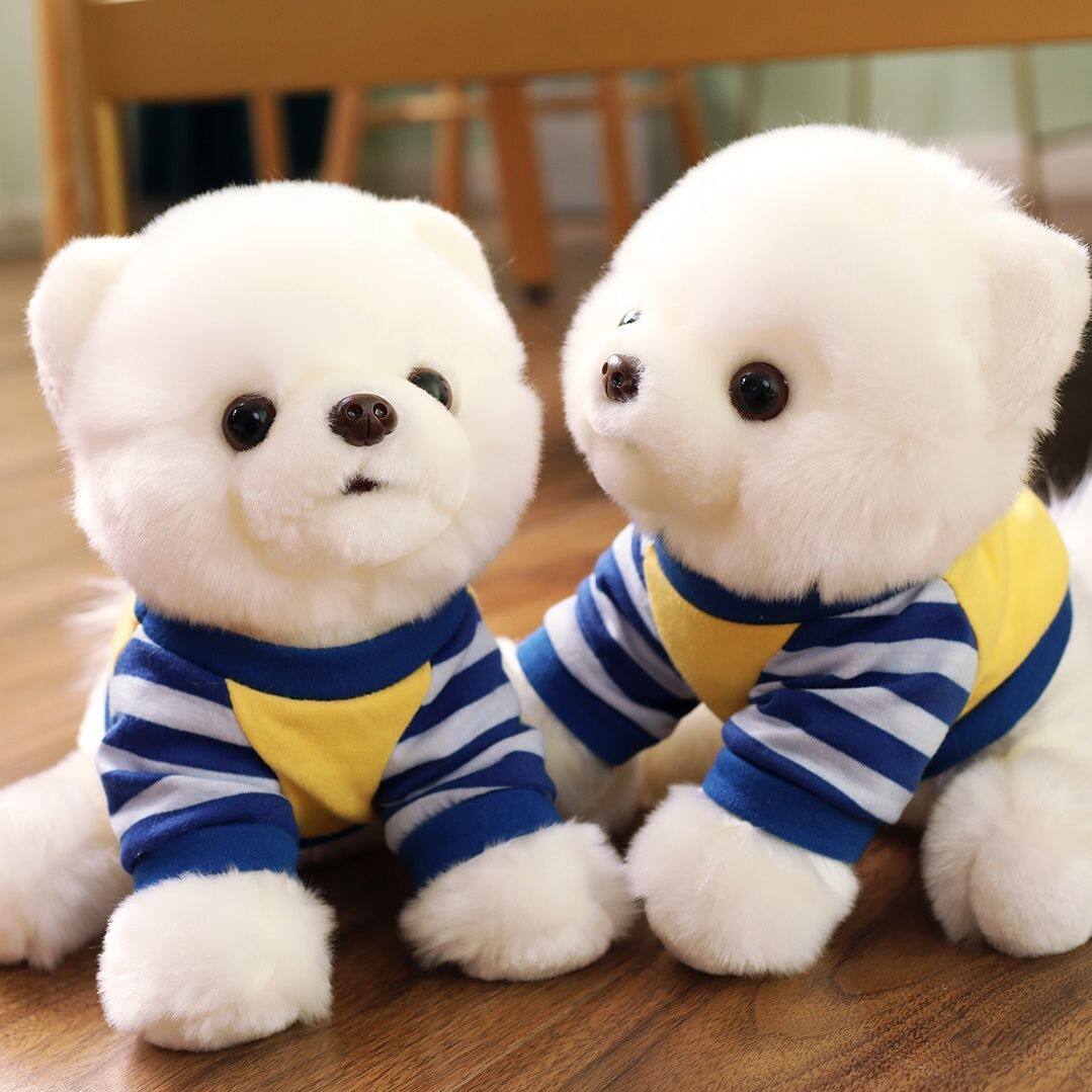 귀여운 강아지 플러시 장난감 포메라니안 인형 시뮬레이션 강아지 헝겊 인형 소녀 생일 선물 컴포트 인형