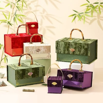 2025缱绻若初新款伴手礼盒生日礼盒竹节手提喜糖盒空盒