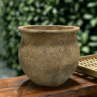 仿古陶器摆件西周陶釜艺术品家居酒店装饰影视拍摄道具定制工艺品